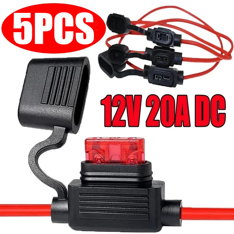12V Car Fuse Holder - Blade Fuse Plug-in - Waterproof Electrical Outlet ...