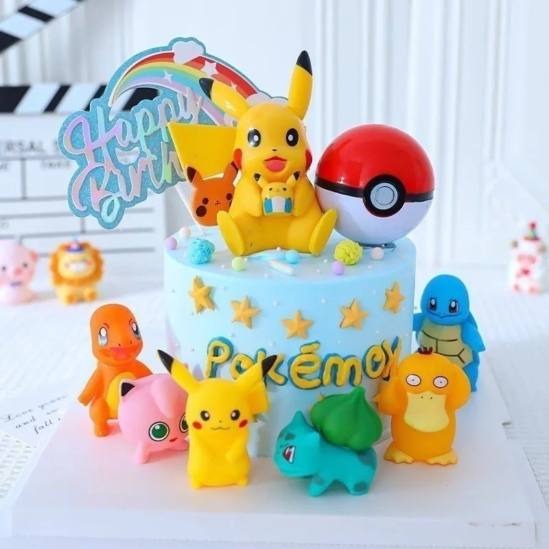 6pcs Set Pokemon Pikachu Cake Topper Birthday Topper Cake Decorations ...