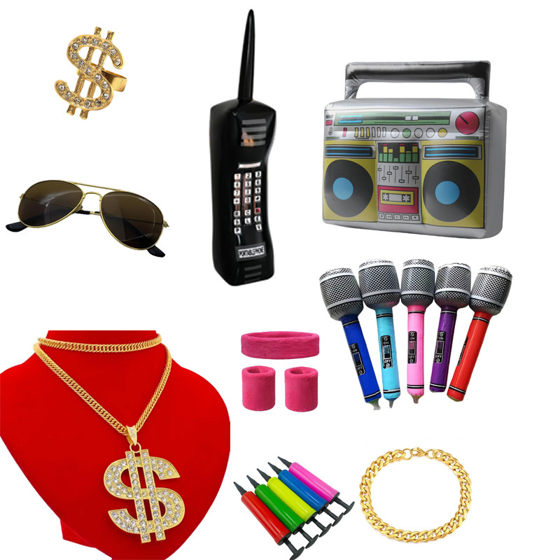 Prop Inflatable Boombox Decor Retro Anni '80 Neon Blow Up Stereo