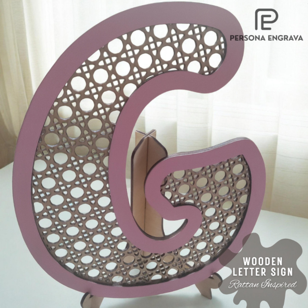 Personalized Wooden Rattan Letter Sign | 3D Nursery Bedroom Wedding ...