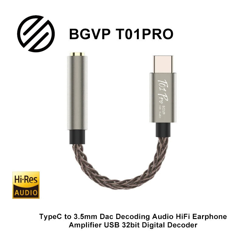 BGVP T01 Pro Type-C to 3.5mm Dac Decoding Audio HiFi Earphone Amplifier