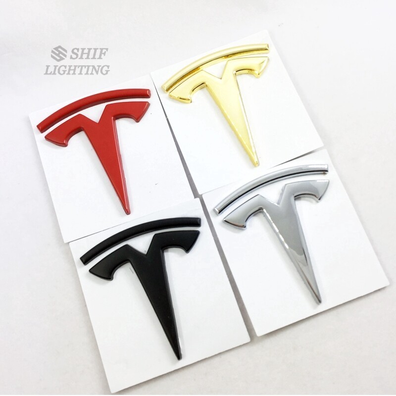 GG+HYS 1 X Metal TESLA Logo Car Auto Decorative Rear Front Replacement ...