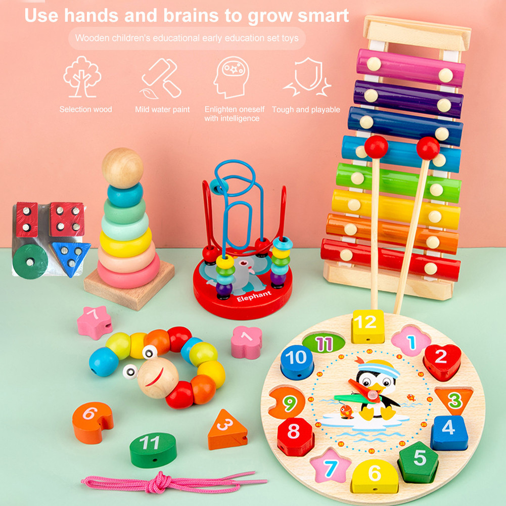 Wooden Educational Toys Color Geometric Board Shape Sorter Toys for ...