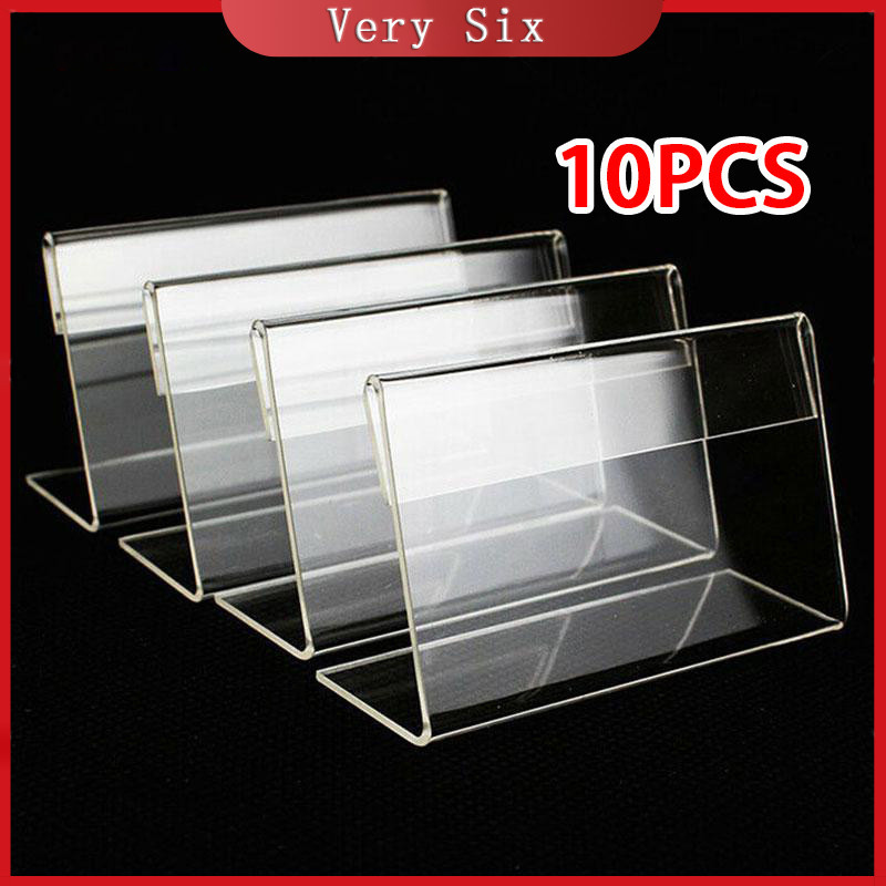 10Pcs Acrylic Clear Desktop Sign Label Display Holder Name Card Price ...