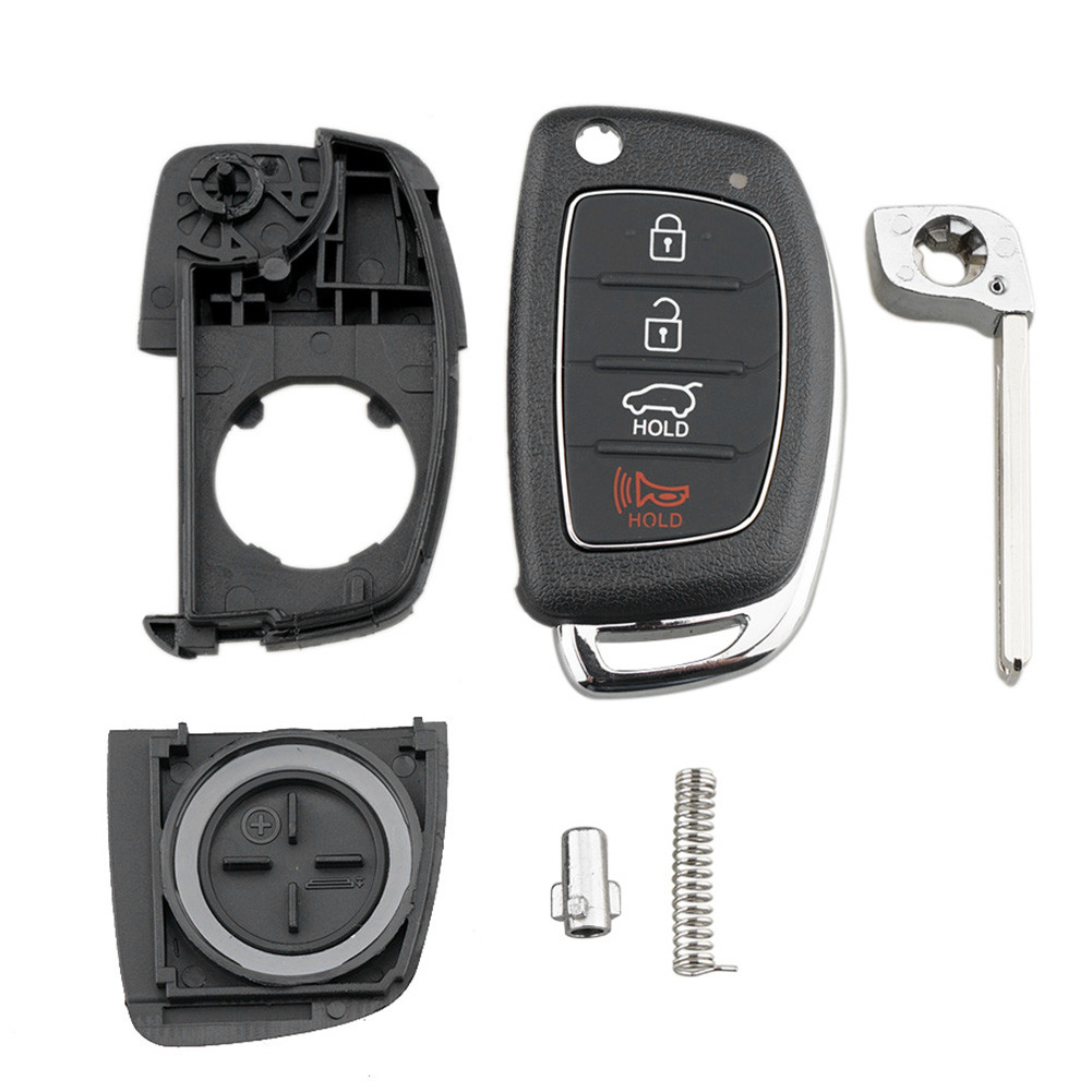 4 Buttons Car Key Shell Black Remote Key Fob Cover for Hyundai Sonata ...