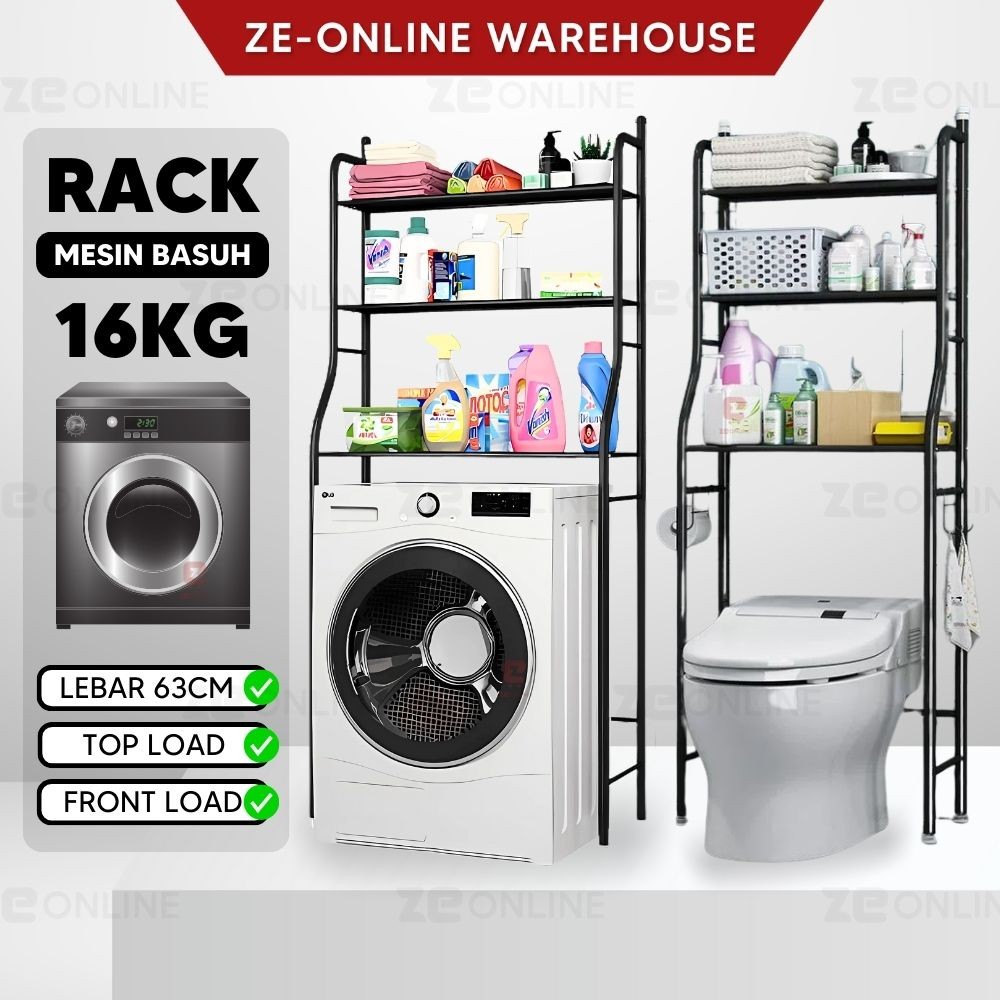 EXTRA BIG 16KG Washing Machine Rack & Bathroom Shelf Rack/Rak Mesin ...