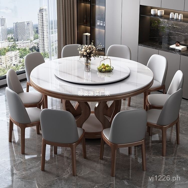 Round Dining Table and Chair Set for Home Use, Light Luxury Modern ...
