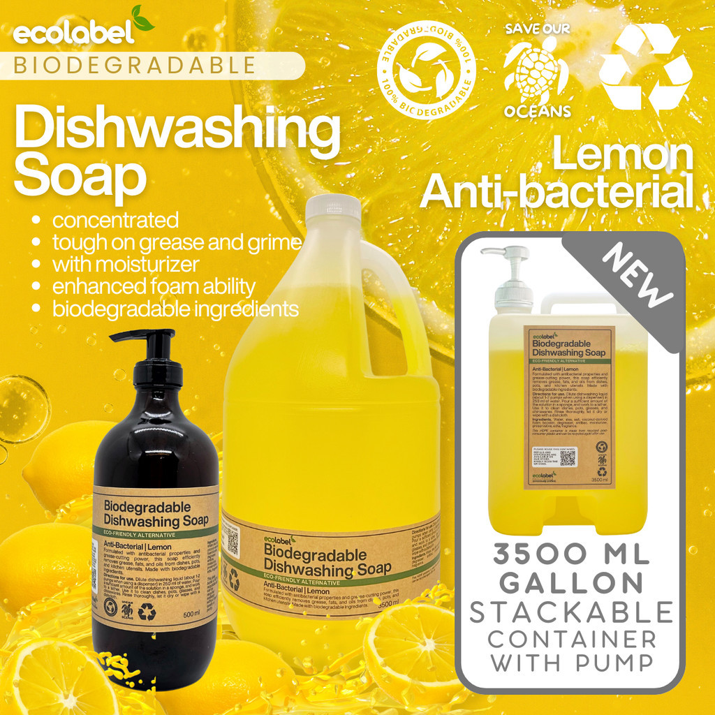 Eco-friendly Dishwashing Liquid Soap Lemon Scent 100% Biodegradable ...