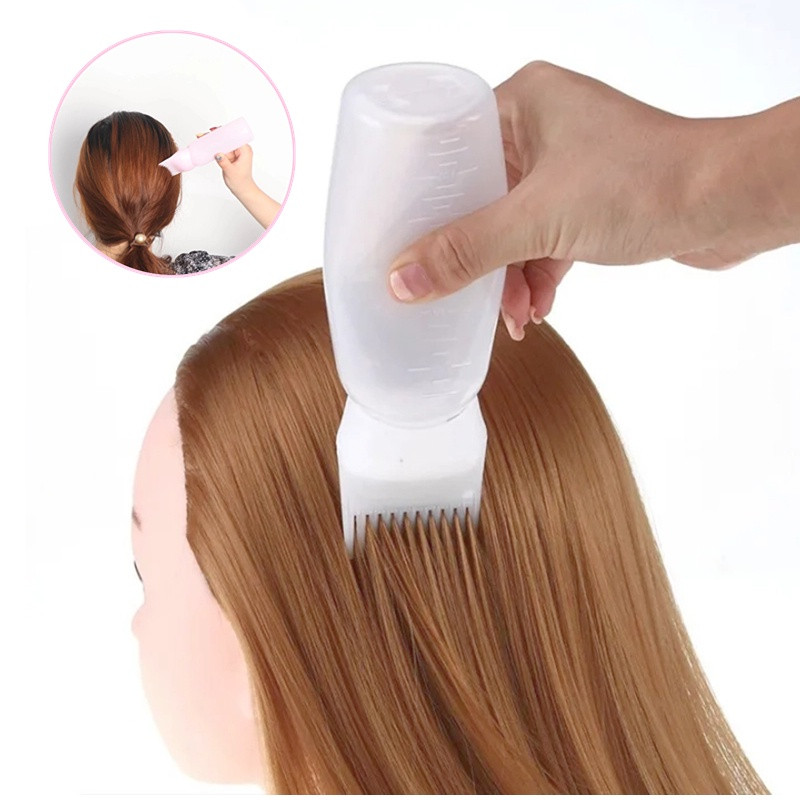 Hair Dye Bottle With Applicator Brush 120ml Coloring Dyeing Bottle