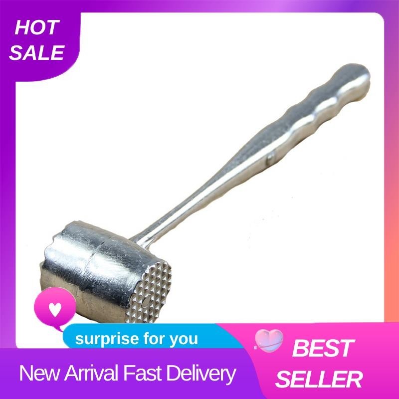 【paudnef】silver Two Sides Aluminum Round Meat Hammer Mallet Tenderizer