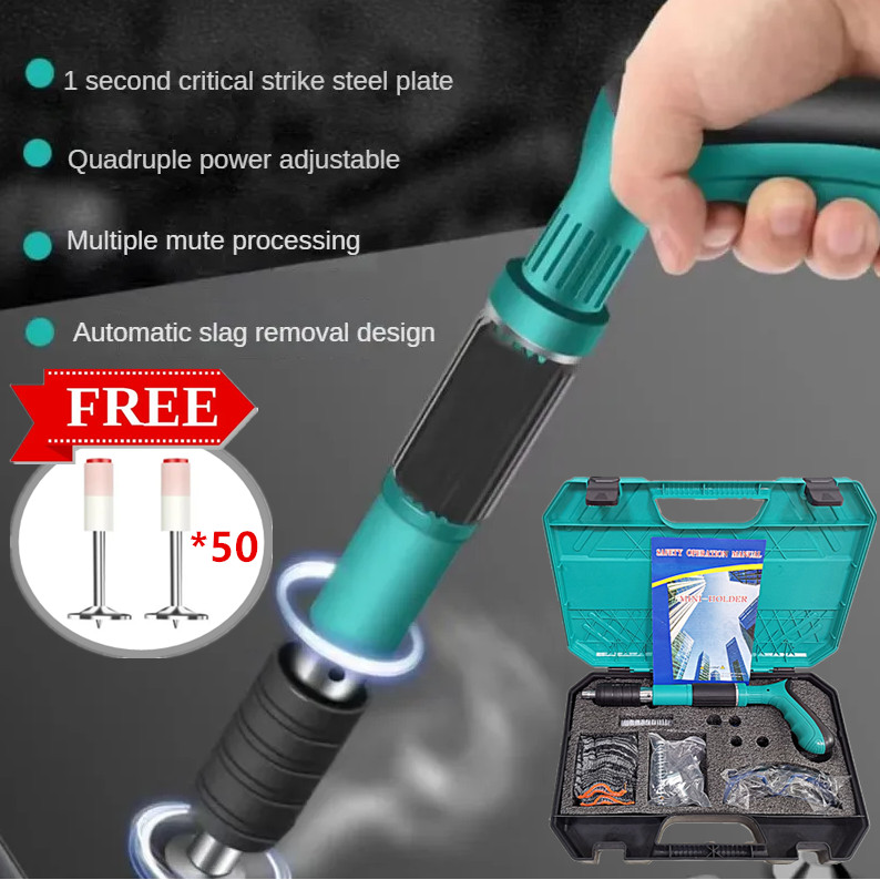 [Free Gift: 50 Nails] Nail Gun Manual Steel Nail Punch Gun 5 Gears Wire ...