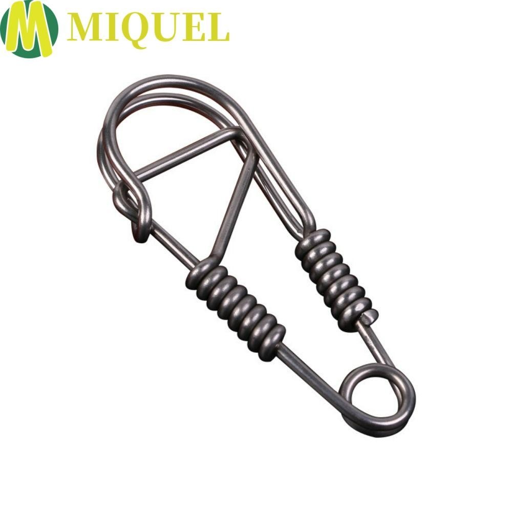 MIQUEL Clasp Dual Lock Keychain, Stainless Steel Snap Clip Stainless Steel  Wire Snap Clip, Car Keychain Unique Dual Lock Hook Carabiner Key Ring