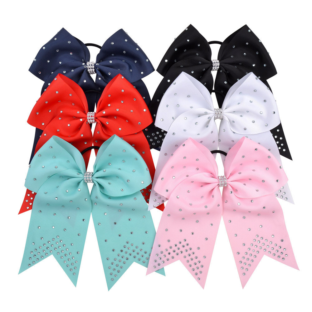 7-Inch Large Dovetail Bow Hair Loop, Shiny Girl Cheerleading V-shaped ...