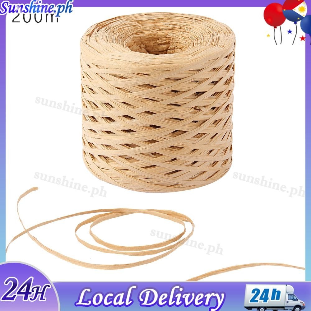 200M/Roll Raffia Paper Ribbon DIY Cord Crafts Twine Rope String ...