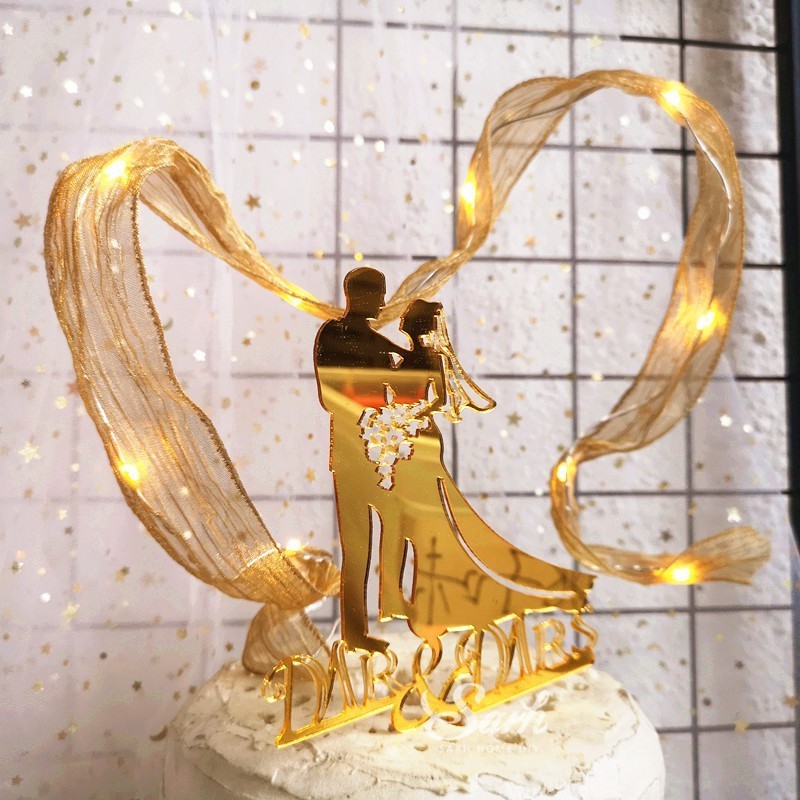 Wedding Theme Cake Topper Bride Groom Mr Mrs Wedding Decorations ...
