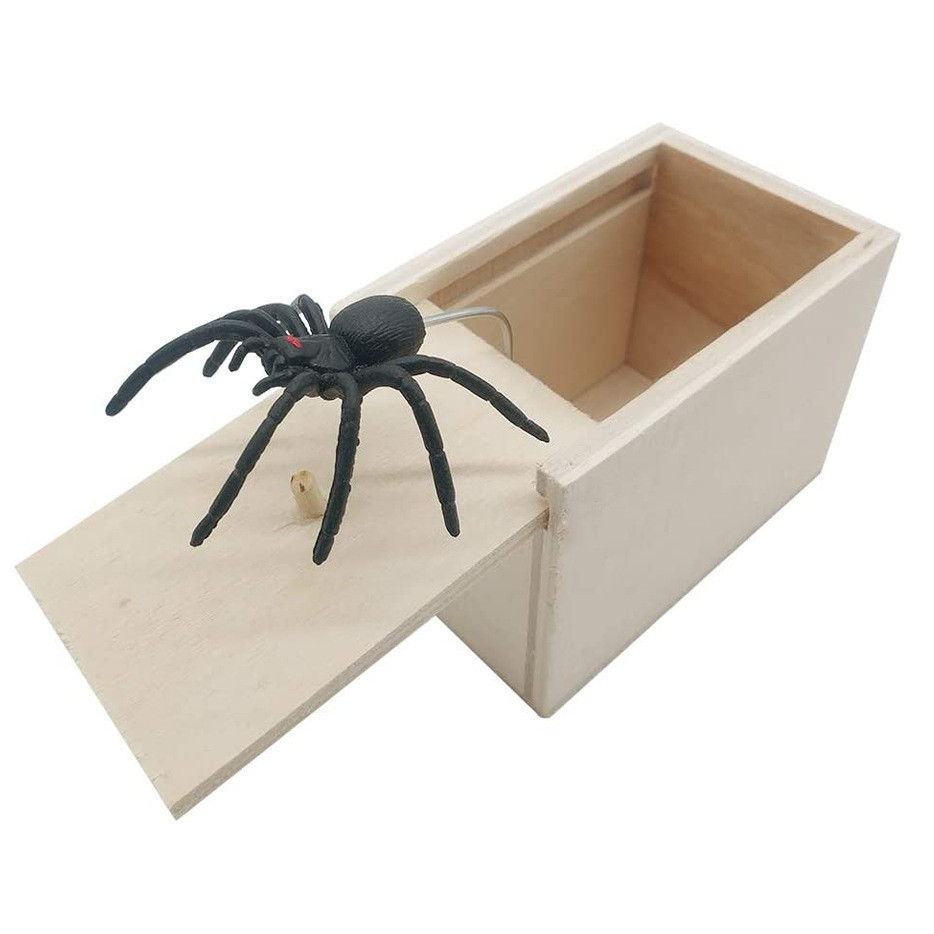 Funny Scare Spider Box Wooden Prank Spider Hidden in Case Great Quality ...