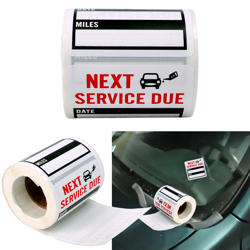 150 Sheets/Roll Oil Change Reminder Stickers - 