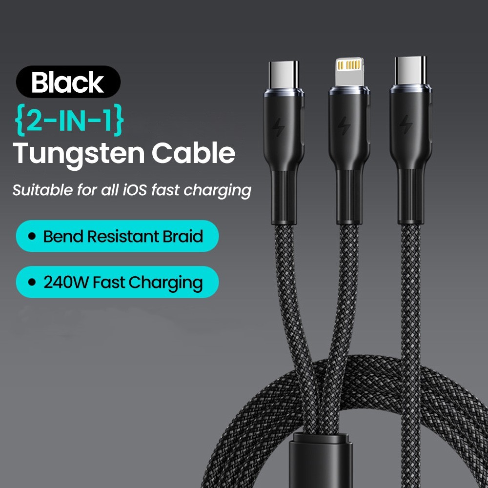 Twitch 1.5M 2 in 1 240W Super Fast Charging Type C to Type C PD Cable ...