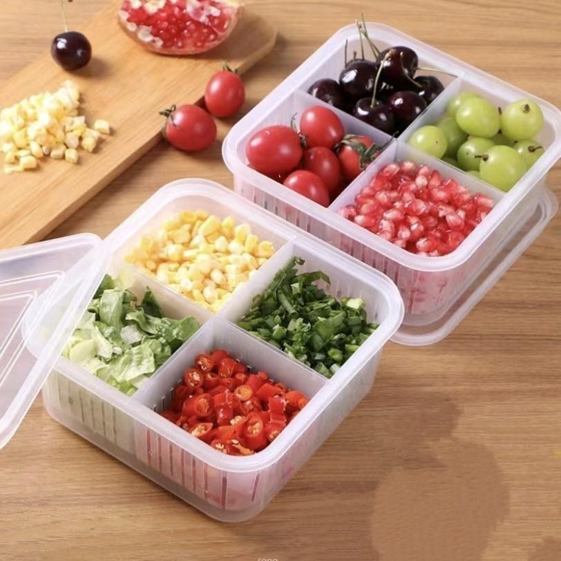 Compartment Storage Preparation Box Kitchen Fresh-Keeping Box | Shopee ...