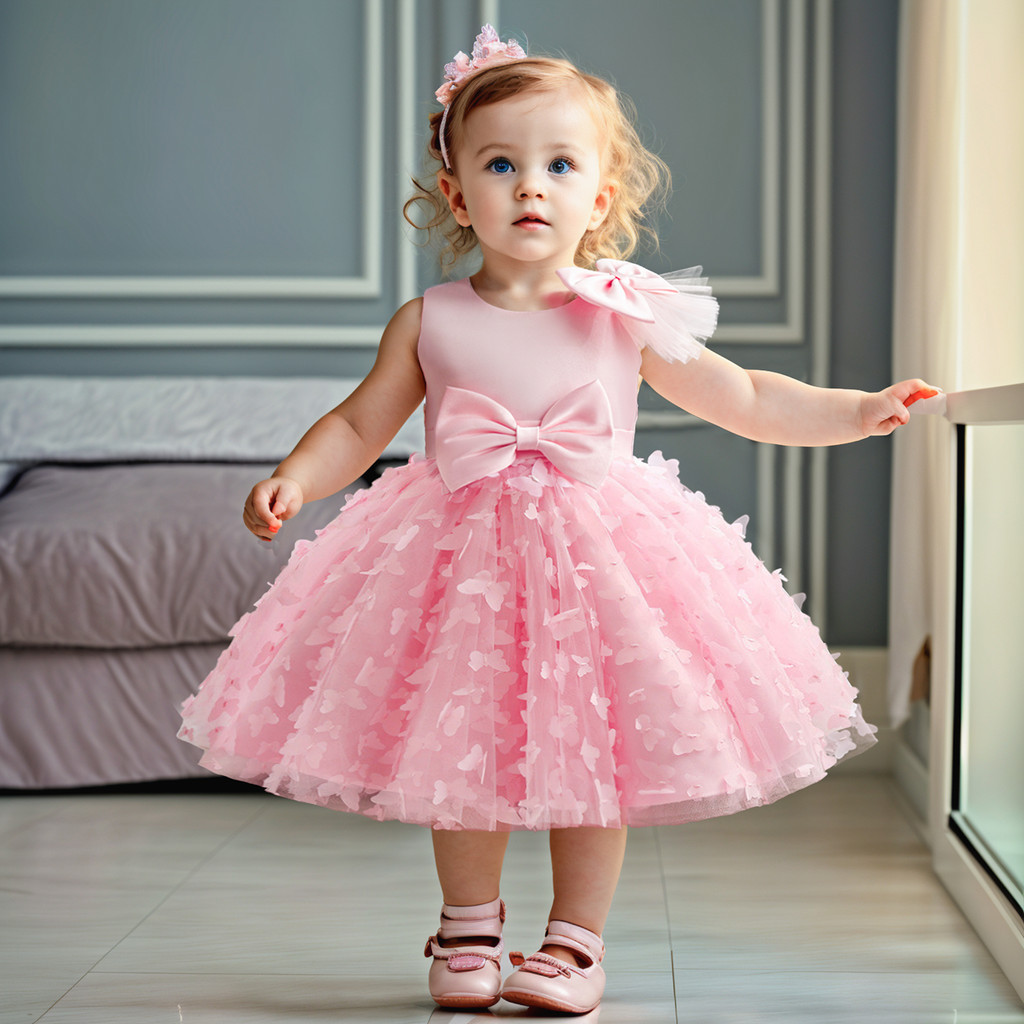 Summer Cotton Party Dress For Baby Girls
