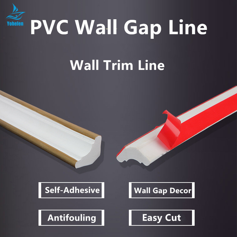 Self-Adhesive PVC Wall Gap Decor Strip Home Decoration Wall Trim Line ...