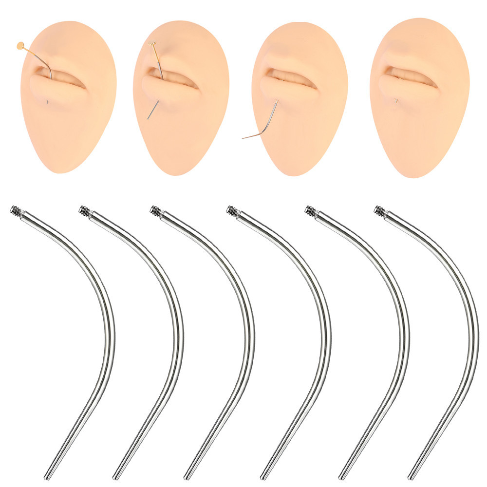 1 PC 14G/16G/18G/20G Stainless Steel Piercing Tool Thread Insertion Pin ...