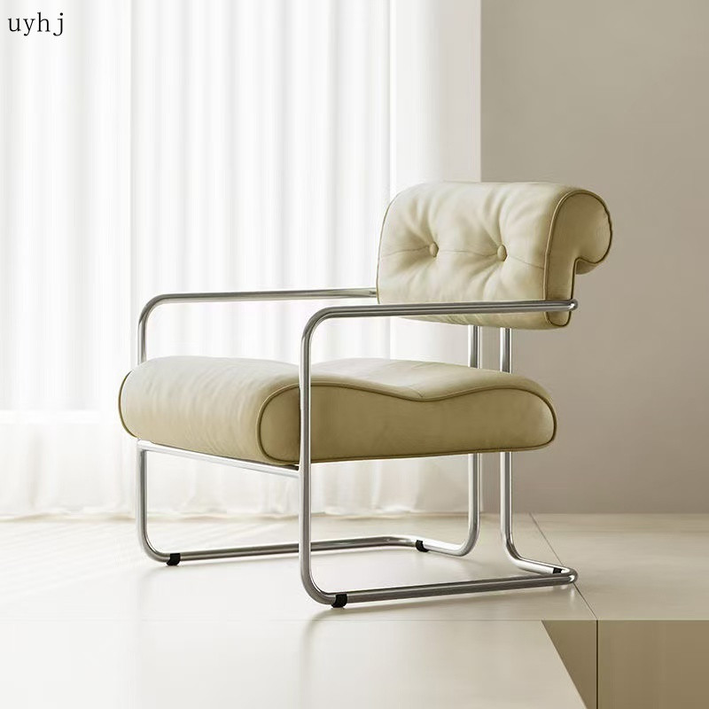 Medieval Style Sofa Chair Living Room Designer Simple Single Chair Hotel  Club Package Hows Negotiation Stainless Steel Chair jvol