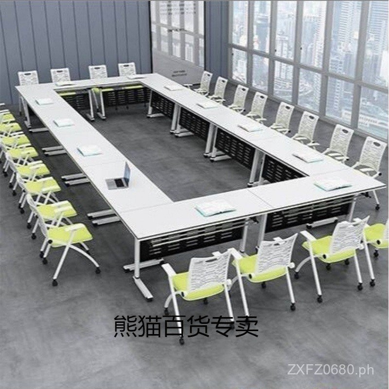 Mobile Splicing Desk and Chair Set Double Folding Conference Table ...