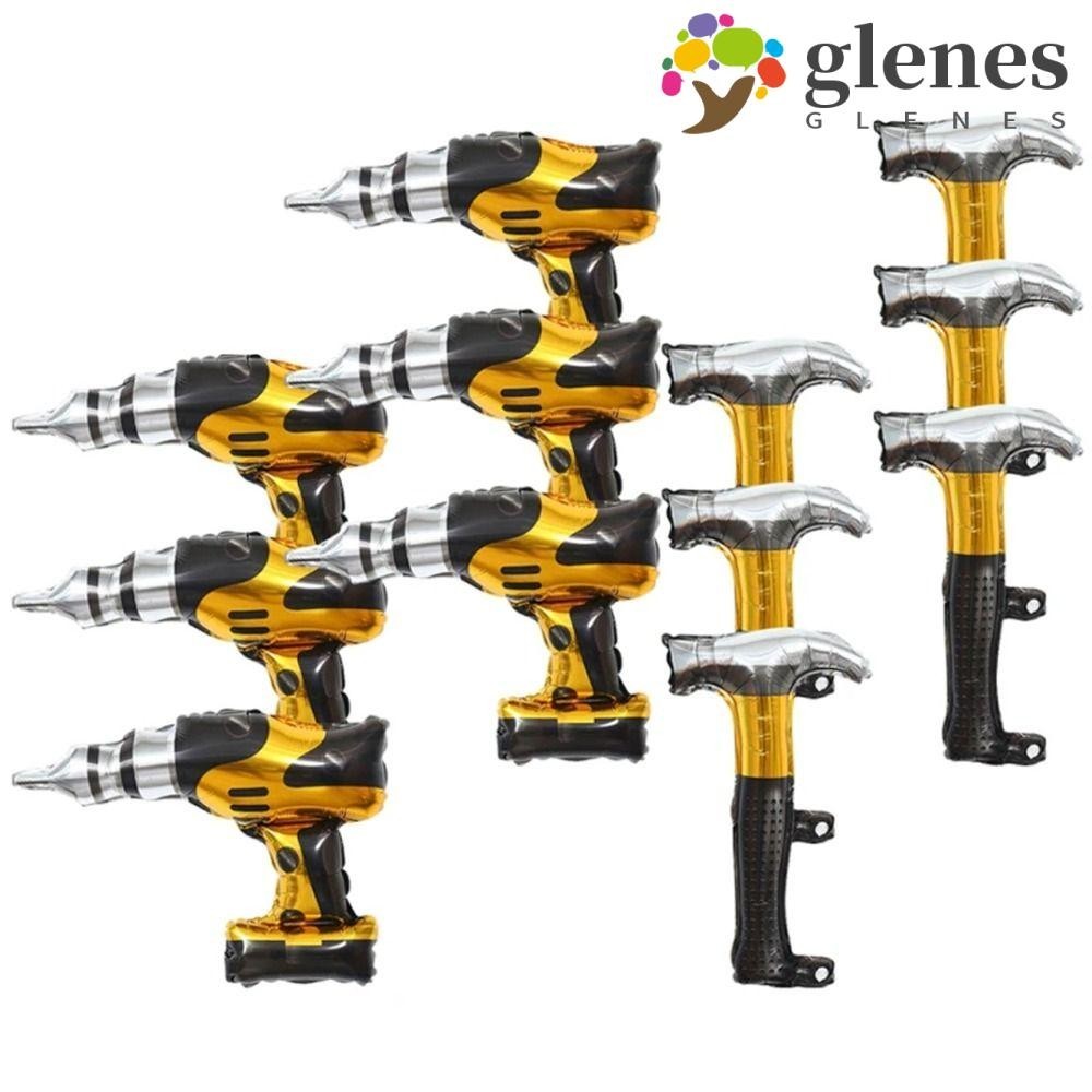 GLENES Power Drill Hammer Modeling Balloon, Aluminum Film Cartoon ...
