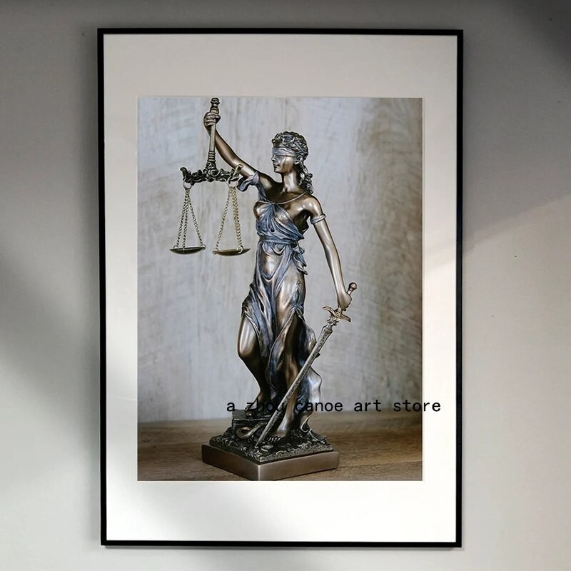 Abstract Scales of Justice Art Poster Canvas Painting for Law Office ...