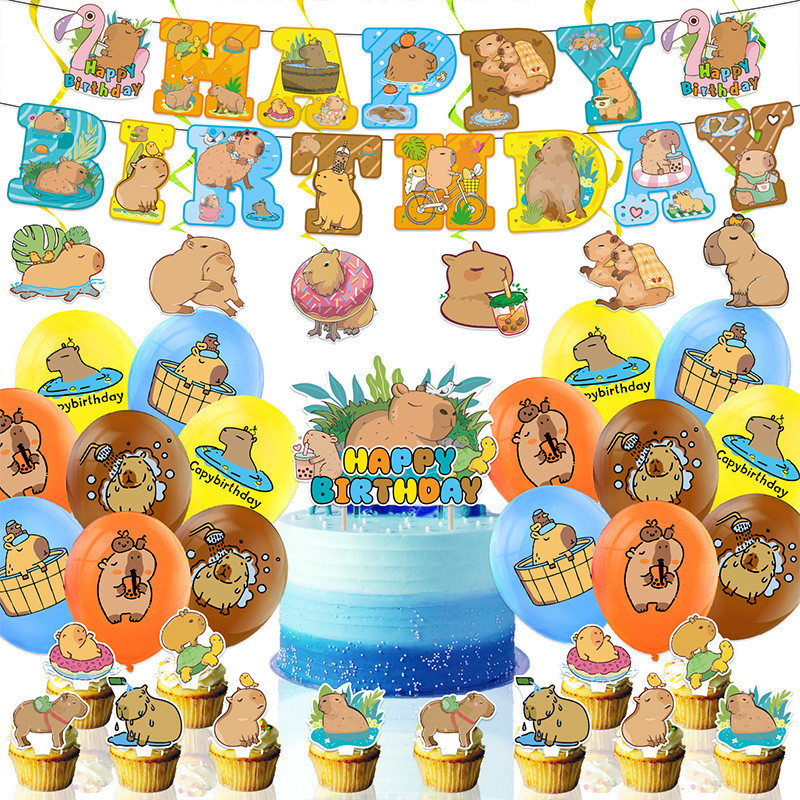 Capybara Cupcake-Topper – 24 Stück, 12 Designs, Aus Karton | Deko Für Geburtstagskuchen, Babyparty & Tier-Themen-Party