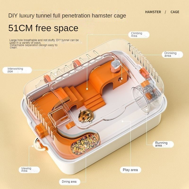 Image showcasing Hamster Cage Oversized Villa Djungarian Hamster Acrylic Hamster Cage ...