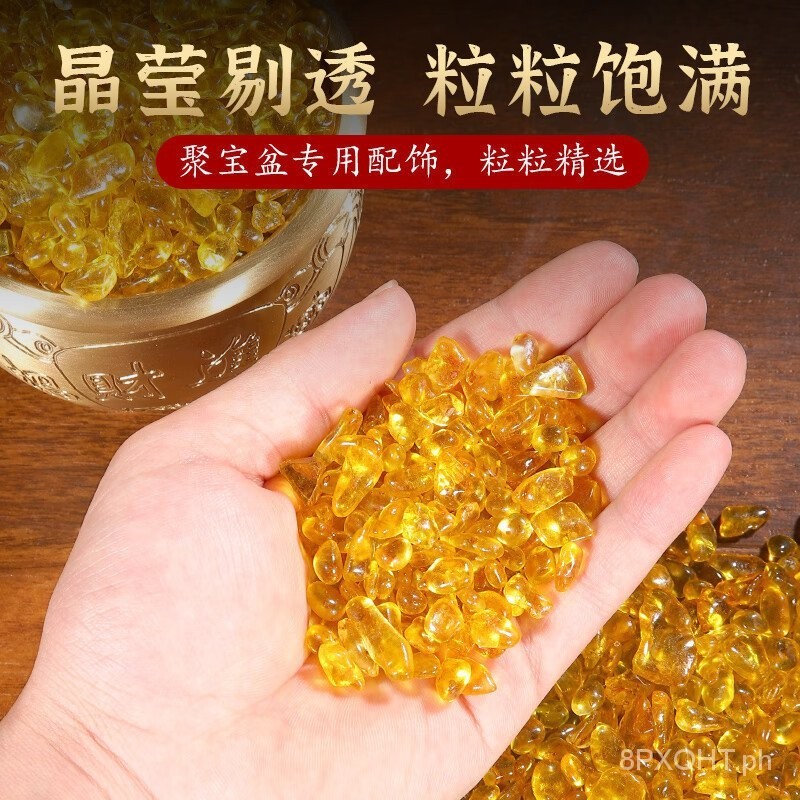Mingen Crystal Gravel Rough Stone Yellow Rubble Decoration Five-Color ...