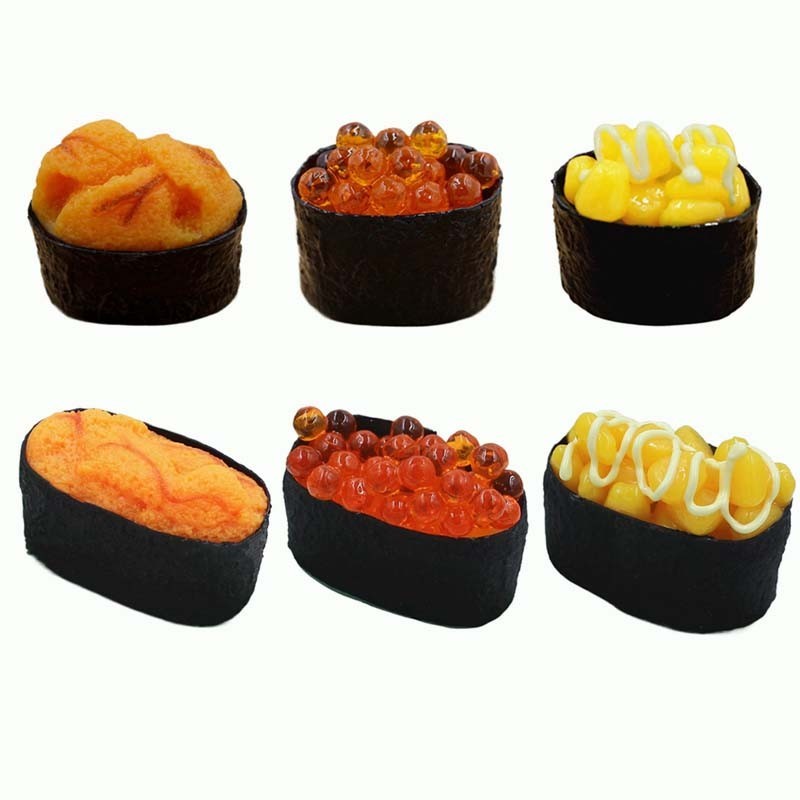 6 Pack Artificial Sushi Models - Realistic Fake Onigiri Display Props For Photography