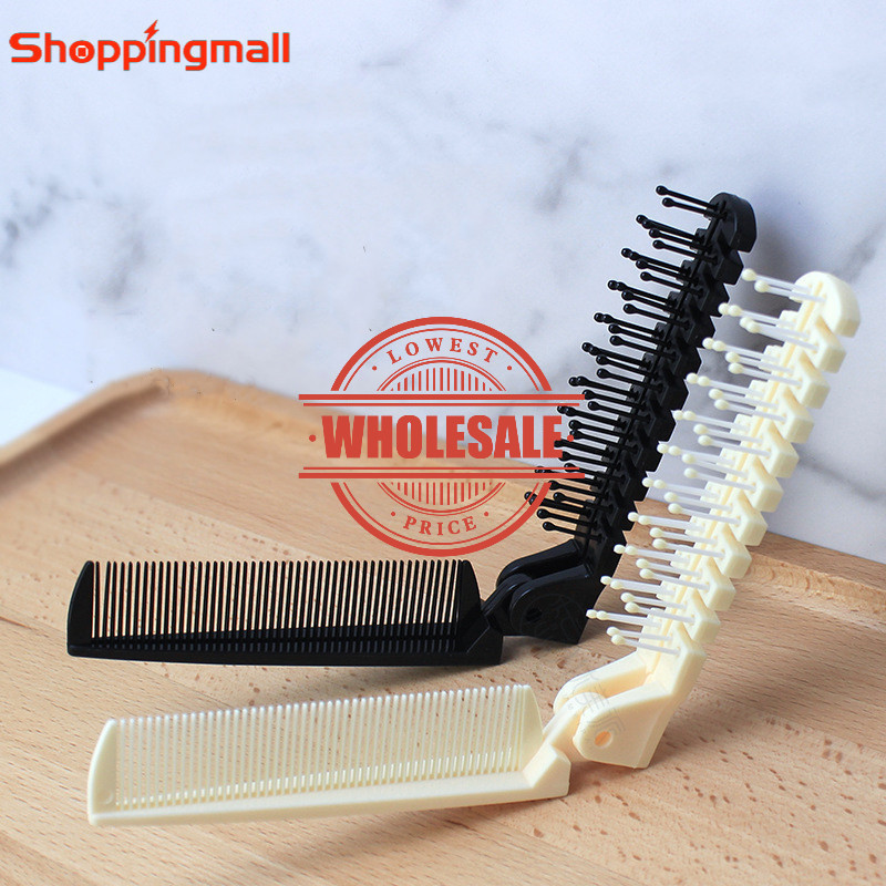 [Wholesale Price] Solid Color 2 In 1 Foldable Massage Bangs Comb Travel ...