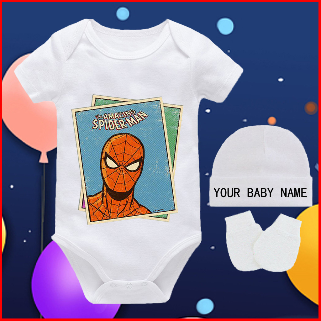 Spider Man Cute Baby Boy Outfit 0 3 Months Onesies Baby Jumpsuit ...