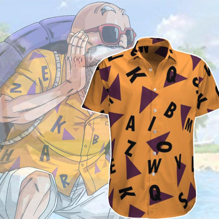Dragon Ball Master Roshi Pattern Hawaiian Collar Shirt | Shopee Philippines