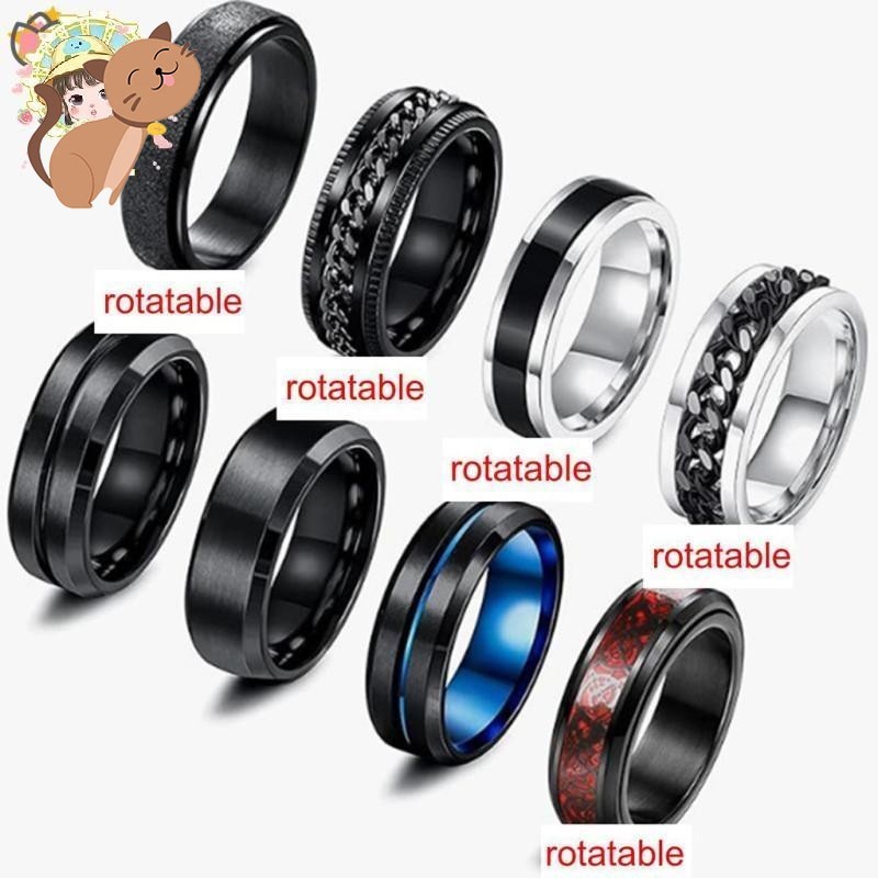 8 rings men rings fashion rings stainless steel smart rings stainless ...