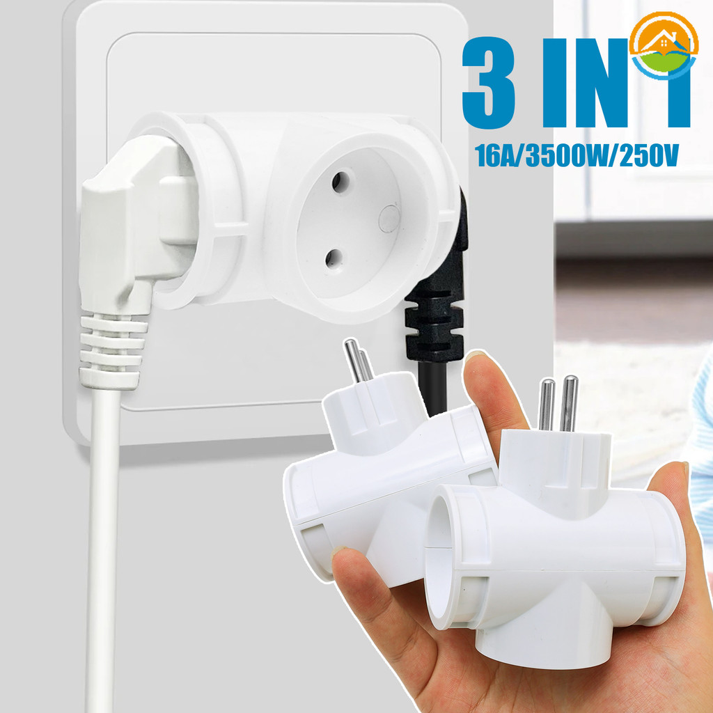 Double Plug Wall Socket Extender with Switch - Conversion Plug 1 TO 3 ...