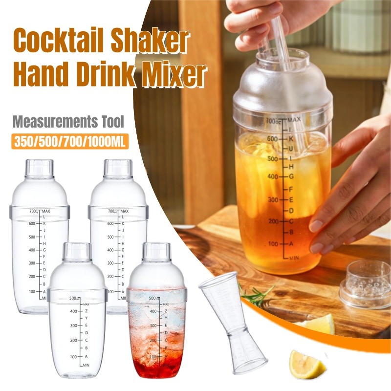 Plastic Cocktail Shaker Hand Drink Mixer Bubble Tea Shaker Scales and ...