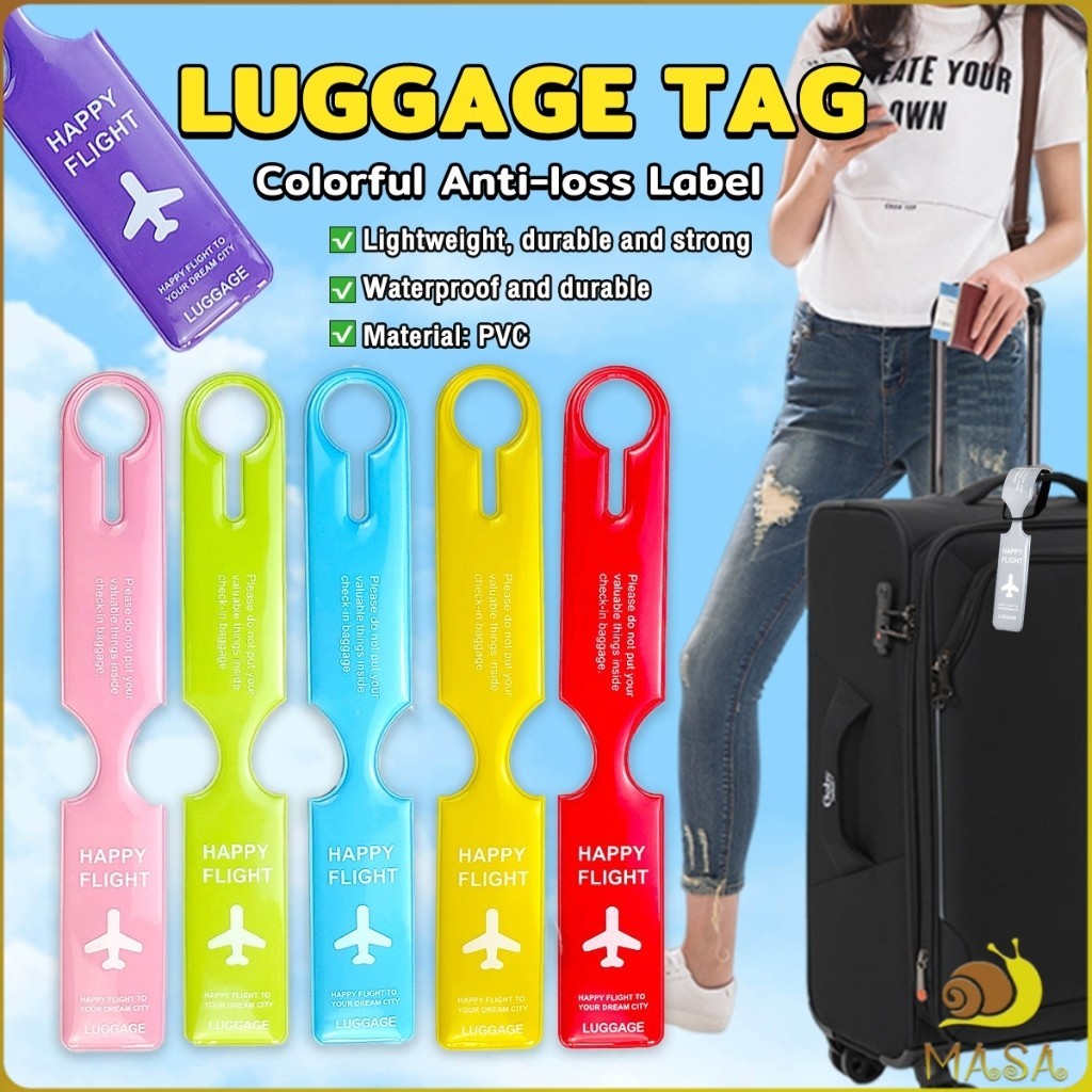 MASA Luggage Tag PVC Boarding Pass Colorful Anti-loss Label 24*4cm ...
