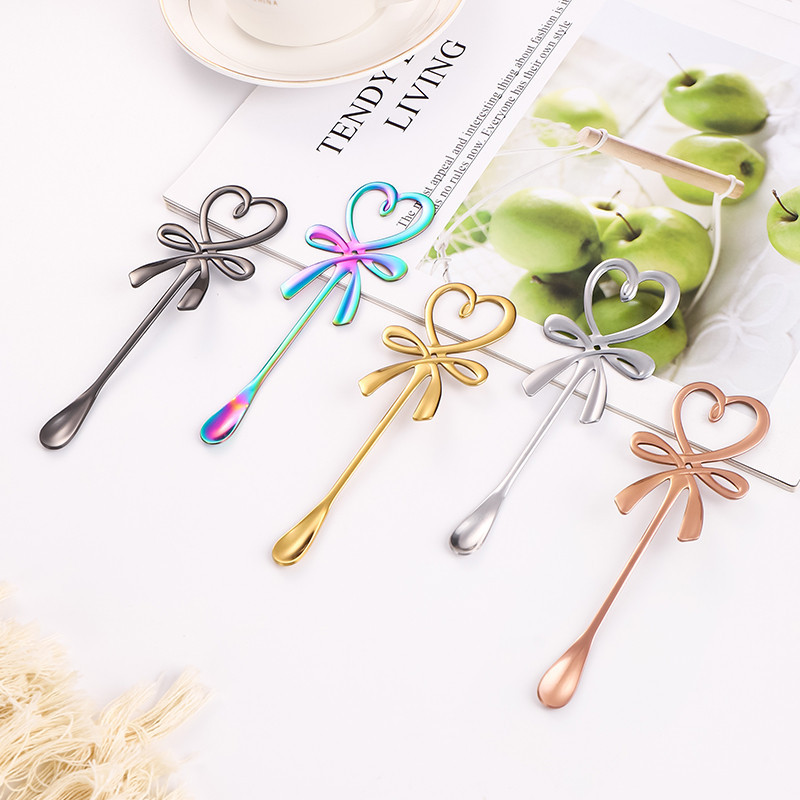 KATELV Beautiful Bow Tie Spoon High Quality 304 Stainless Steel Coffee ...