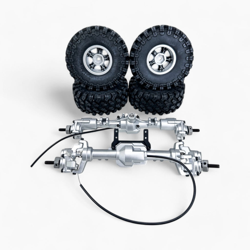 MJX H8H 1/8 Scale Metal Aluminum Front and Rear Axle Wheel Hub Tire ...