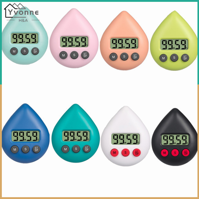 YVONNE Multifunction Digital Timer Loud Alarm Water Drop Shape ...