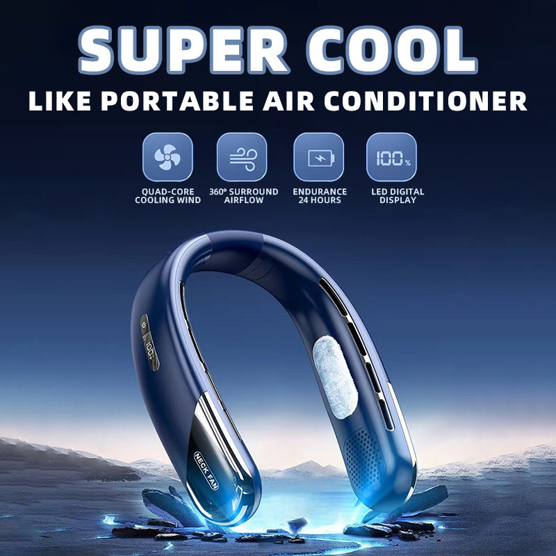 leafless hanging neck fan portable student small fan usb charging ...