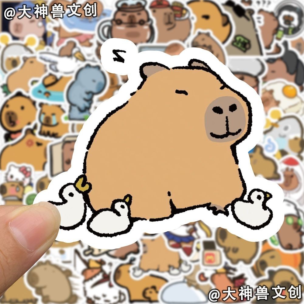 [Ready stock] 100pcs Capybara Stickers, Cute Kawaii Stickers for Water ...