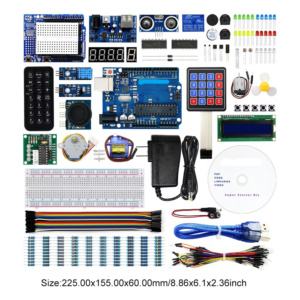 Starter Kit with Tutorial for Arduino Uno R3 Programming Beginner ...
