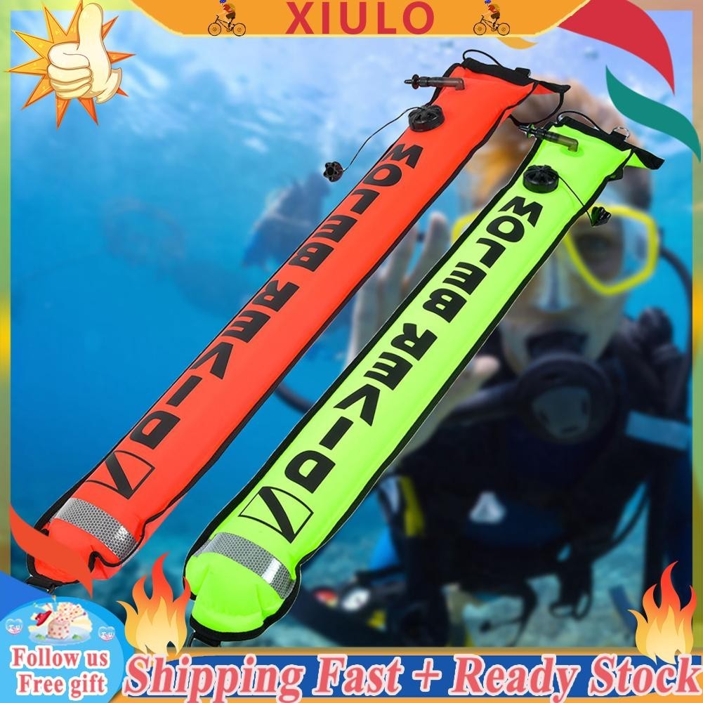 Focket Scuba Diving Open Bottom Surface Marker Buoy,6FT With High Visibility Ref