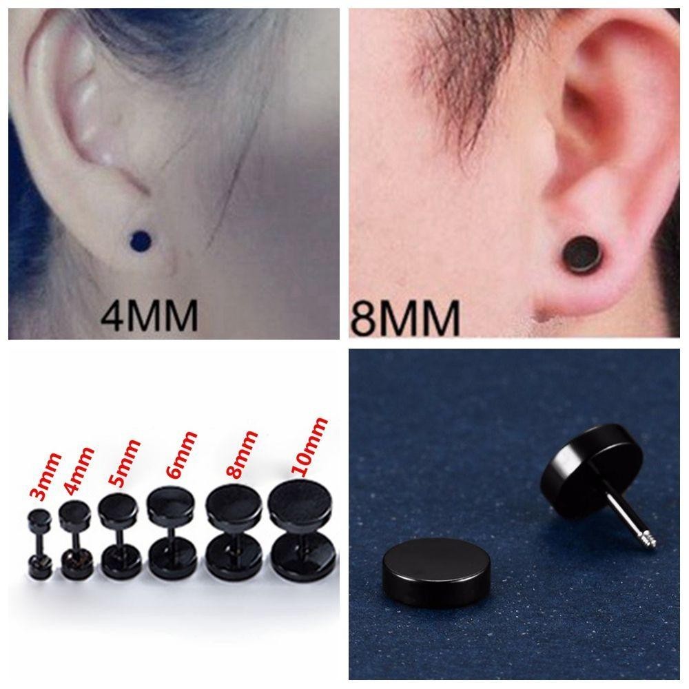CLEVER 1Pair Multi-Size Ear Stud Stainless Steel Cheater Plugs Earrings ...