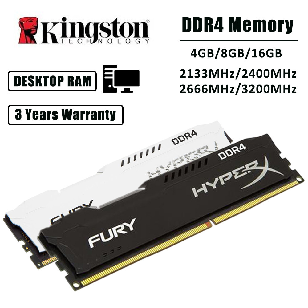 Kingston Fury DDR4 Desktop RAM 4GB/8GB/16GB 2133MHz/2400MHz/2666MHz/3200MHz  For PC Memory